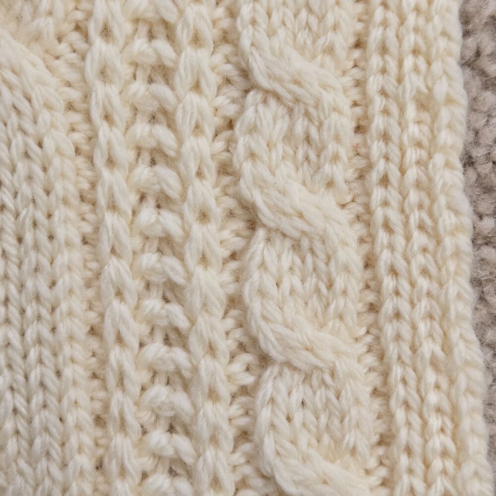 NWOT Bonner of Ireland Cable Knit Ivory Wool Scarf - Picture 6 of 12